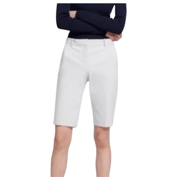 Theory Cream Linen Bermuda Shorts-size 2 - Picture 1 of 15